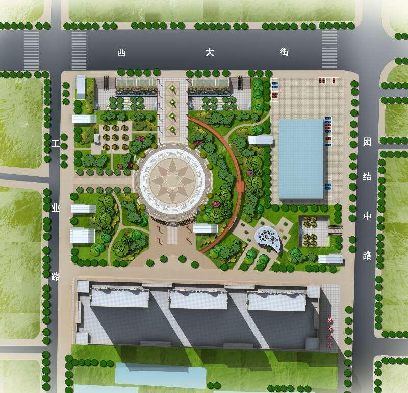 項城廣場,鳥瞰圖設計，鄭州園林景觀設計公司，http://ydyl.hnydyl.com/